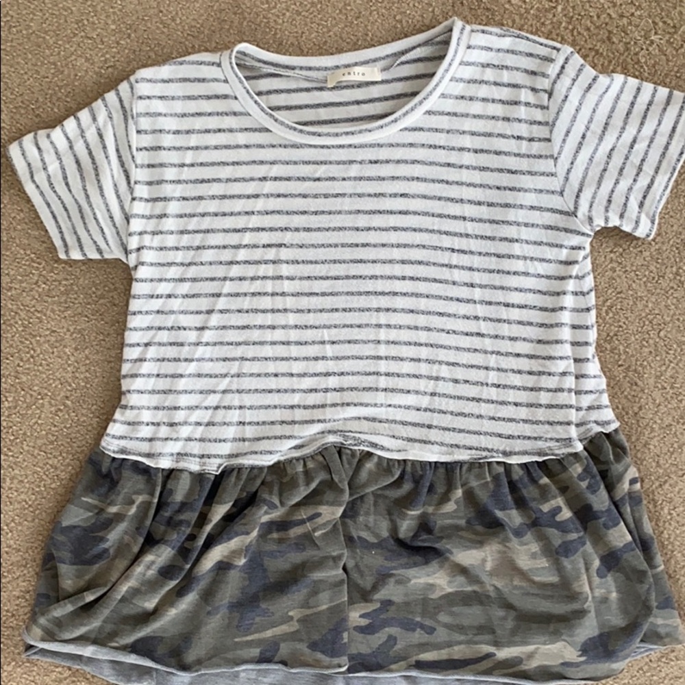 Striped Camo flowy top